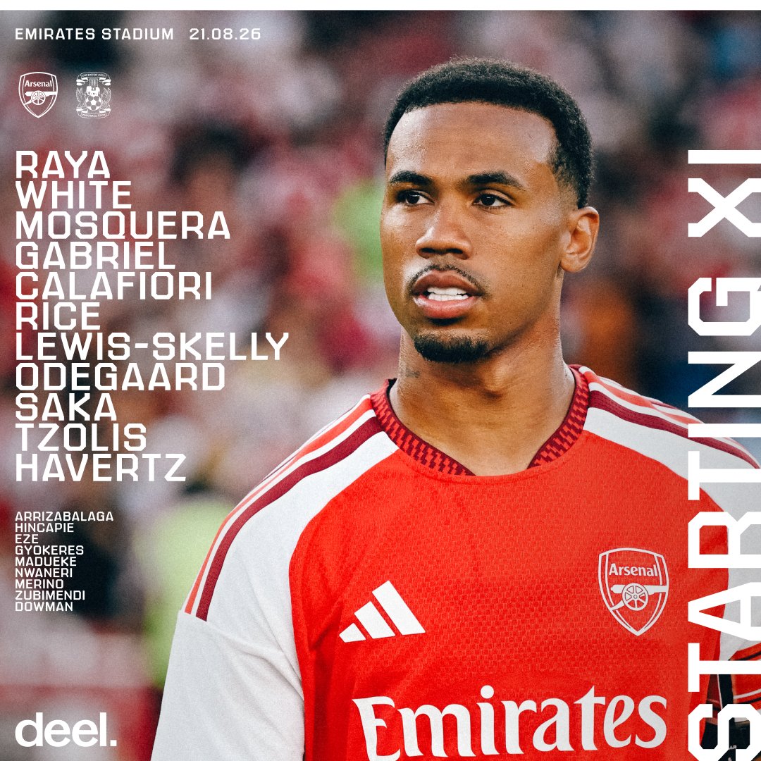Arsenal Announce Starting XI for Premier League Opening Day Fixture